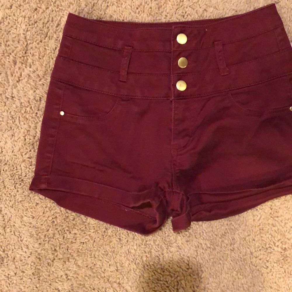 Maroon Refuge high waisted Charlotte Russe shorts